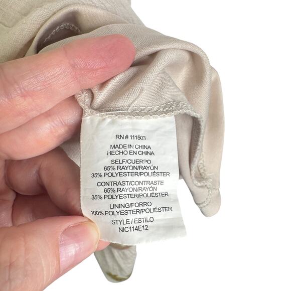 Figueroa & Flower Embroidered Tiered Midi Dress Flowy Floral Ruffle Large Tan L - Picture 15 of 15